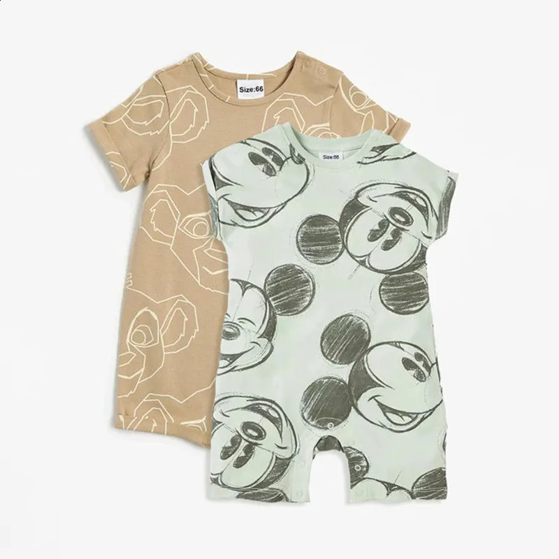 2Pcs Baby Boy Jumpsuits for Summer Cotton Infant Short Sleeve Rompers born Baby Girl Clothing 250528