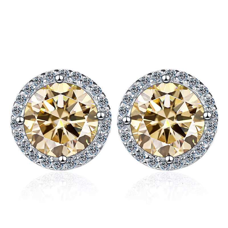 Luxury Men Moissanite Stud Earrings Diamond Fine Jewelry Earrings Bridal 925 Sterling Silver 2024 New Wedding for Women