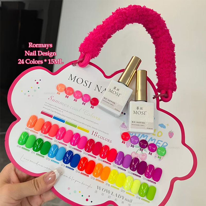 Rormays rainbow color gel polishing 18PCS mixed varnish semi permanent immersion fluorescent color ultraviolet LED primer salon Primer wholesale facto