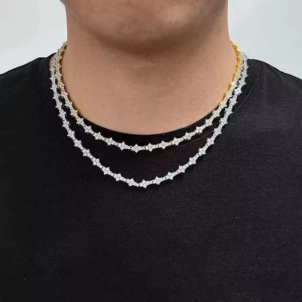 Hot Sale Hip Hop 6.5mm Moissanite Tennis Chain S925 Silver Womens Hip Hop Necklace Personalized Jewelry Link Chain Necklace