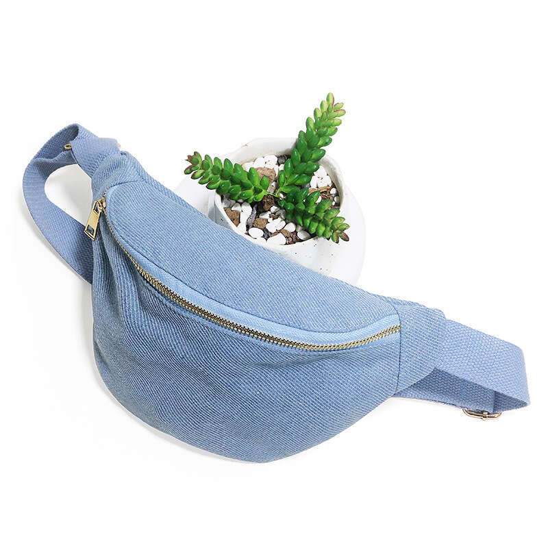 Unisex New Fashion Simple Cotton Denim Waist Outdoor Sports Single Shoulder Crossbody Bag