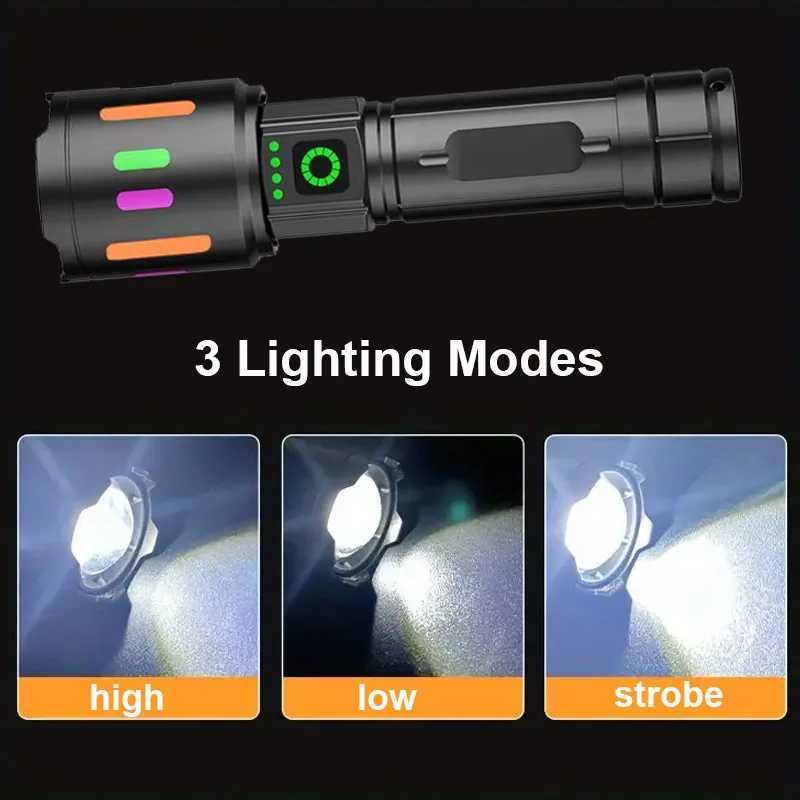 Most Powerful LED Flashlight Rechargeable LED Flashlights High Power Zoom Torch Light Long Range Tactical Lantern Camping XJ250529