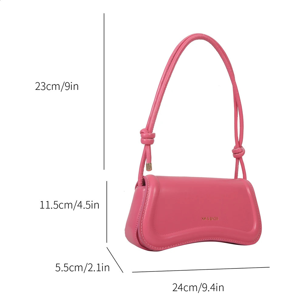 Women Fashion Shoulder Bag PU Leather Simple Underarm Female Solid Color Vintage Baguette Armpit ner Tote Handbag 250528