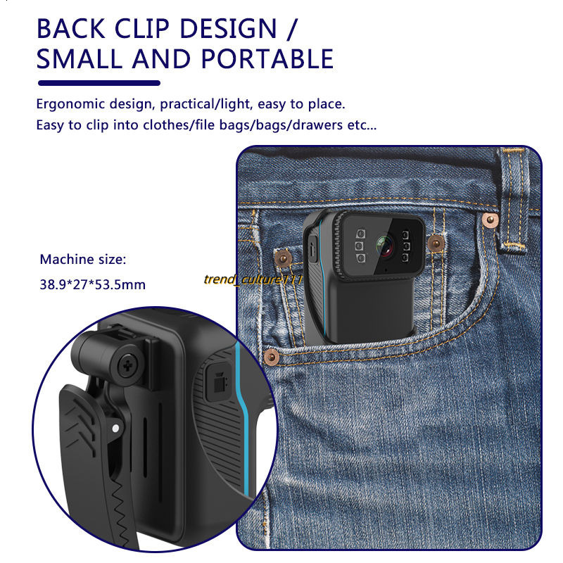 1080P HD Portable Body Action Camera WiFi DV Camcorder Loop Recording Support TF Card Night Vision Cam MP4 Video