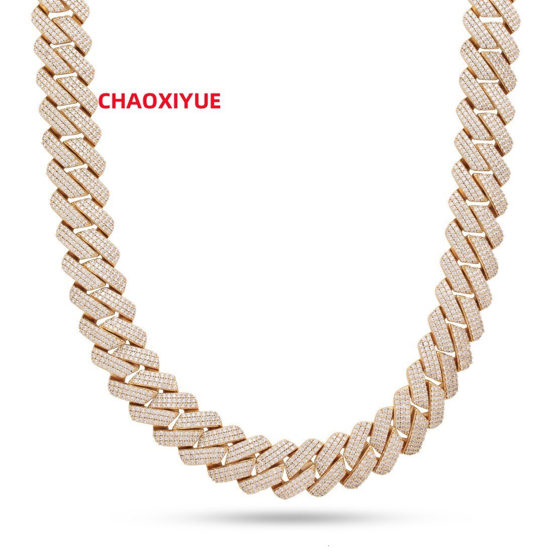 Hip Hop Style Round Cut Moissanite Diamond Cuban Necklace 925 Silver Fully Iced Out Custom Mens Jewelry