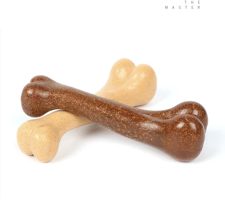 Dog Chew Toy - Wear-Resistant Artificial Bone for Teeth Cleaning & Interactive Play - Beef & Bacon Flavor