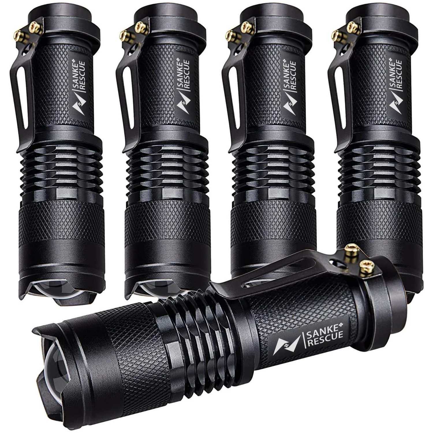 1-5 Waterproof Tactical Flashlights Portable LED Camping Lamps 3-Mode Handheld Powerful LED Torch Light Lanterns Self Defense XJ250529