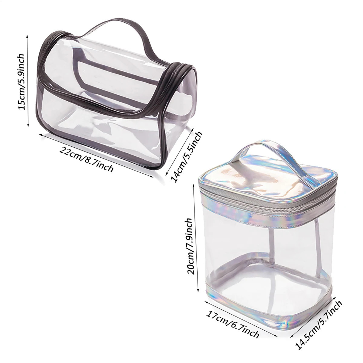 Transparent PVC Portable Cosmetic Bag Waterproof Toiletry Travel Bag 250528