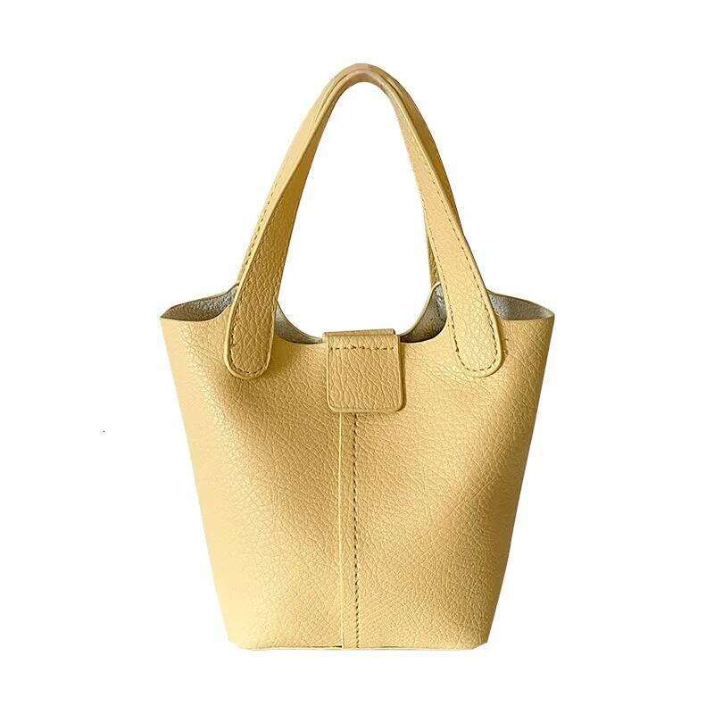 Soft Leather Handbag New Trendy Leisure Bucket Versatile Single Shoulder Crossbody Bag