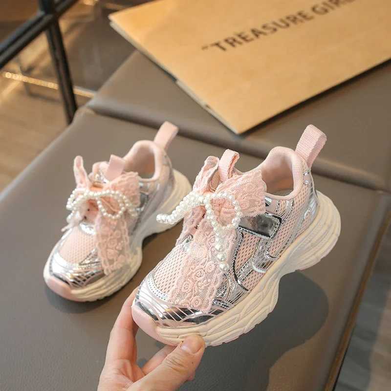 Girl Child Sport Shoe Non-slip Breathable New School Chunky Sneakers Mesh Causal Kids Spring Autumn Basketball Shoes Hook Loop W250529