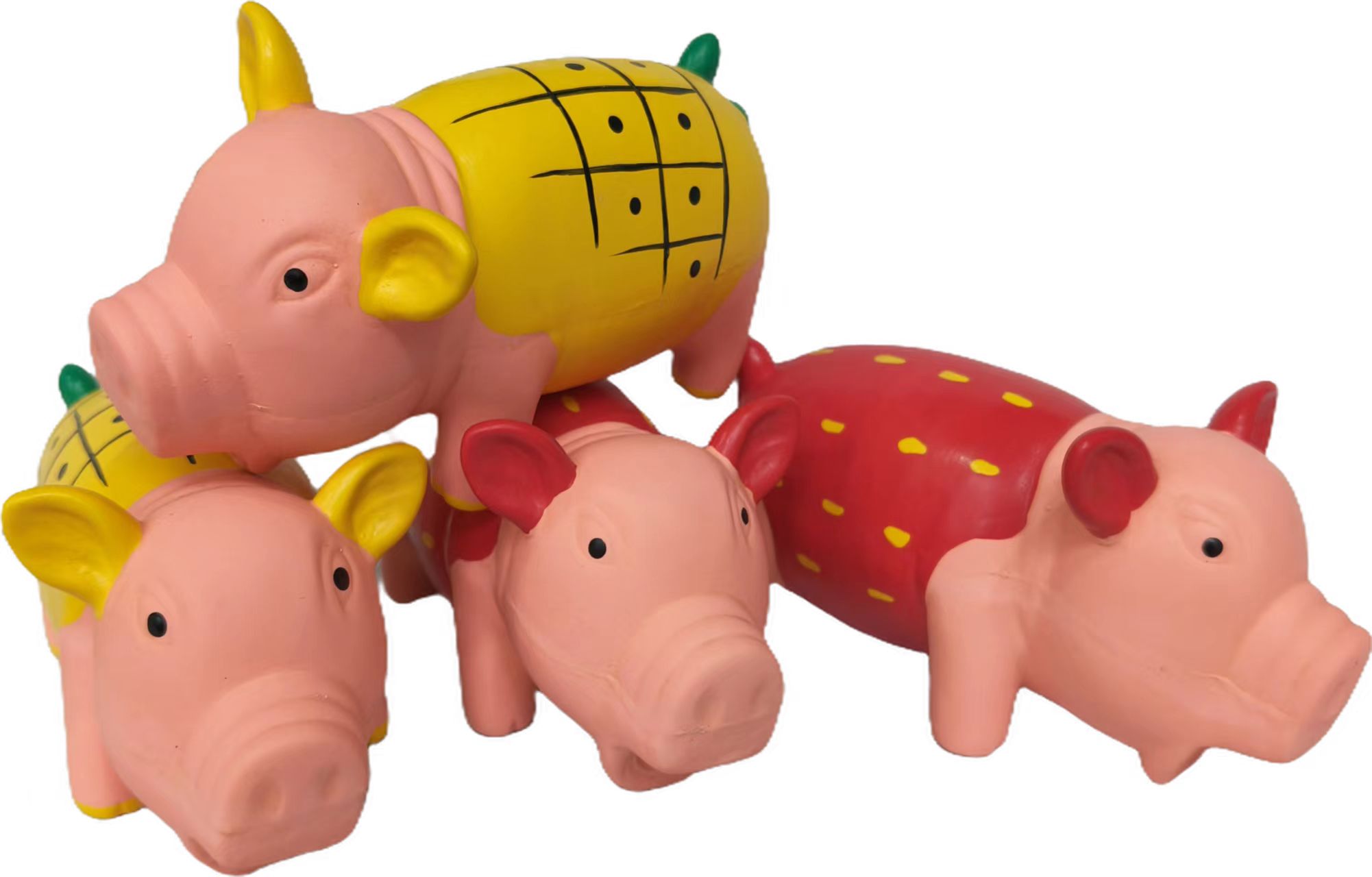 Interactive Rubber Latex Oinks Pig Shaped for Dogs Chewing and Playing