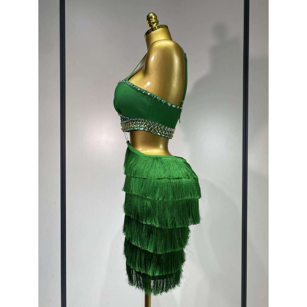 Sexy Sling Backless Women Green Bodycon Bandage Dress 2025 Celebrity Elegant Evening Club Birthday Party Dresses
