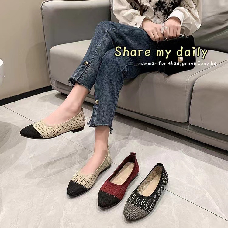 2025 New Summer Cloth Shoes Breathable Hollow Mesh Women's Shoes Comfortable and Soft Sole Designer Casual Flat Shoes Splicing Pointed Braided Sh