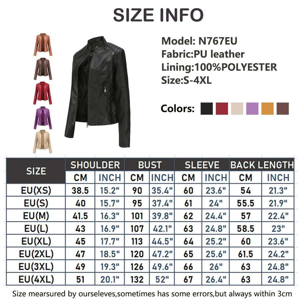 Spring Autumn Women PU Lady Leisure Zipper Motorcycle Coats Outdoor Girls Windbreaker Leather Jacket Clothing