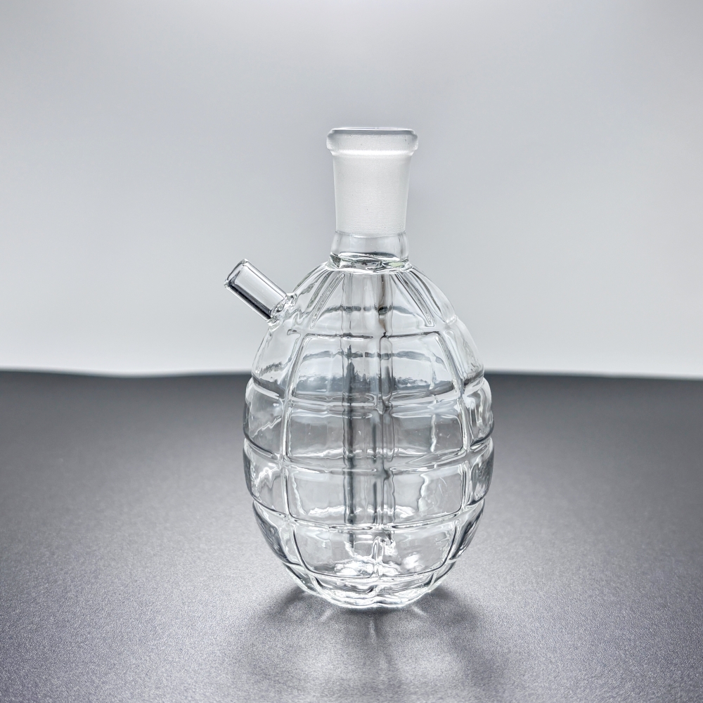 Small 4.3" Grenade Shape Glass Bong Perc Heady Water Pipe Smoking Bubbler Shisha Hookah with 14mm Oil burner pipe & Hose