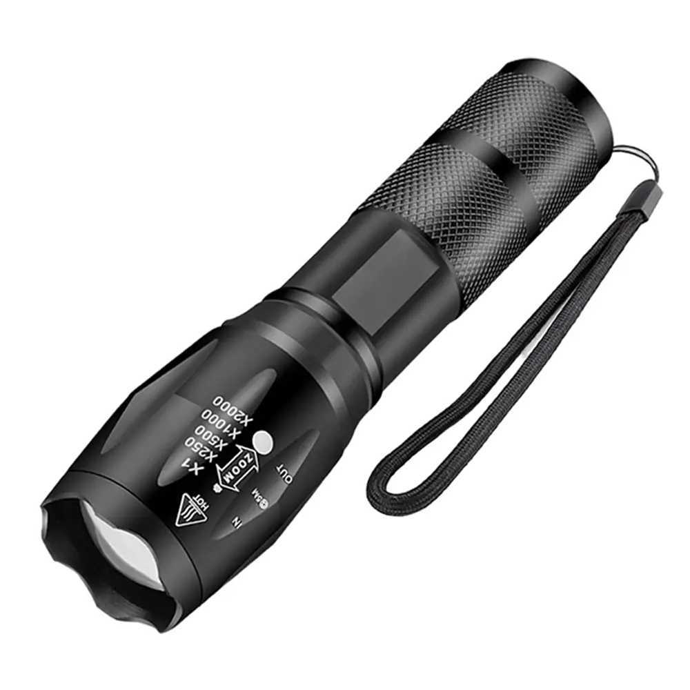 High Power LED Flashlights Camping Torch 5 Lighting Modes Zoom Light Aluminum Alloys Waterproof Material External 18650 BatteryXJ250529