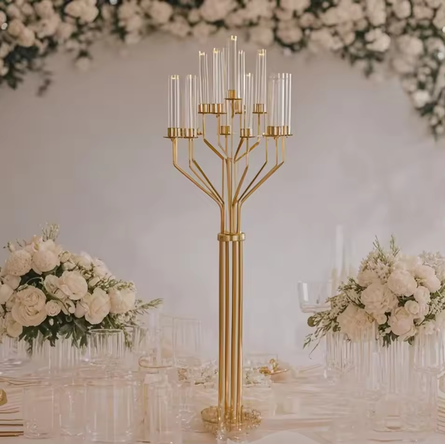 13-Head Metal Candelabra 160cm Wedding Centerpiece Candle Holders for Reception Table Decor, Home Party Candlesticks XJ260305