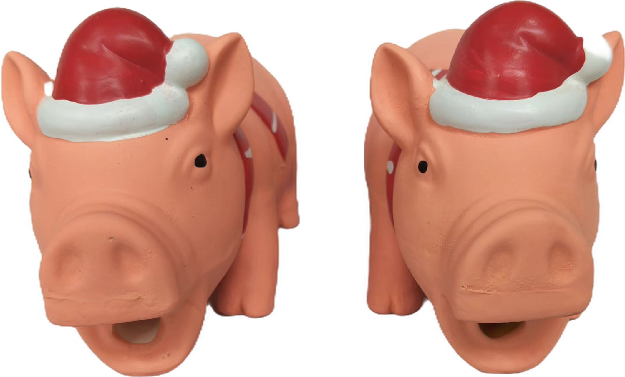 Rubber Christmas Pig Chewy Toy Natural Latex with Chewable Texture - Perfect for Dogs as Christmas Gift 3pcs/Pack