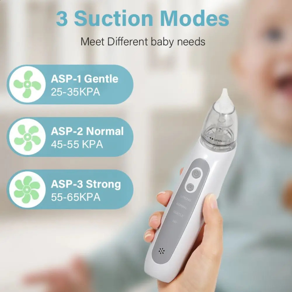 Nasal Aspirator for Baby Electric Nose Aspirator Automatic Nose Cleaner with 3 Silicone Tips Adjustable Suctions Music Soothing 250529