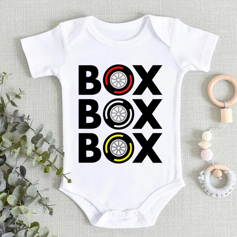 Box Box Box Tyre Compound n born Bodysuit Short Sleeve Jumpsuit Boy Girl Baby Clothes Soft Cotton Infant Romper 250528