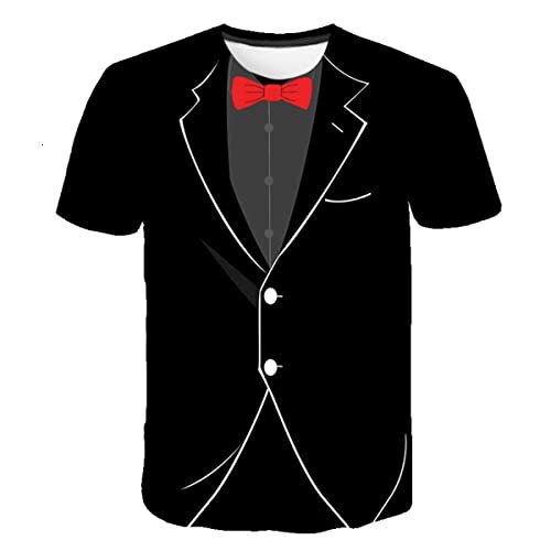 Mens T shirt for Men Tux Costume Suit and Tie Tee Shirt Gifts Graphic Tee Casual Tops Clothes Short sleeve