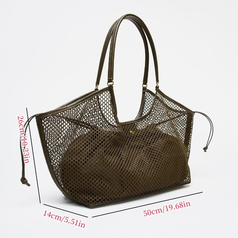 MESH SHOPPER BAG y ner PU Material WingShaped Handbag Spacious Tote Bag Large Capacity Women Travel Luggage Bag 250528