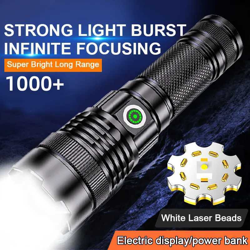 High-power LED Flashlight Stepless Dimming Torch Waterproof Zoom Camping Fishing Lantern Long Lighting Distance XJ250529