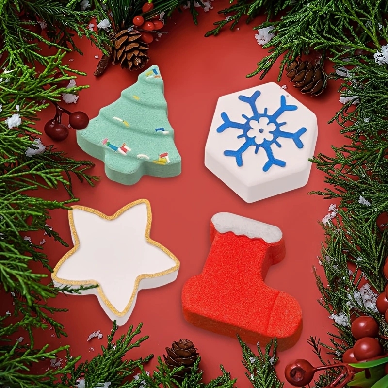 Christmas gift box with 4 bath bombs