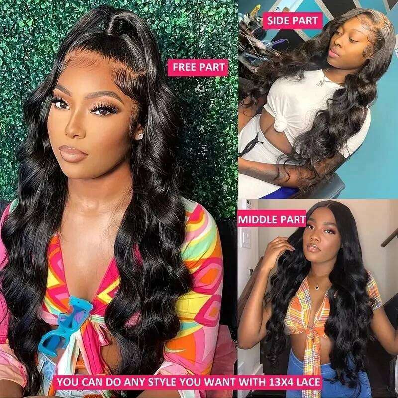 Alimice Body Wave Wig Pre Plucked Front 13x4 Lace Wigs For Women Huma Hair