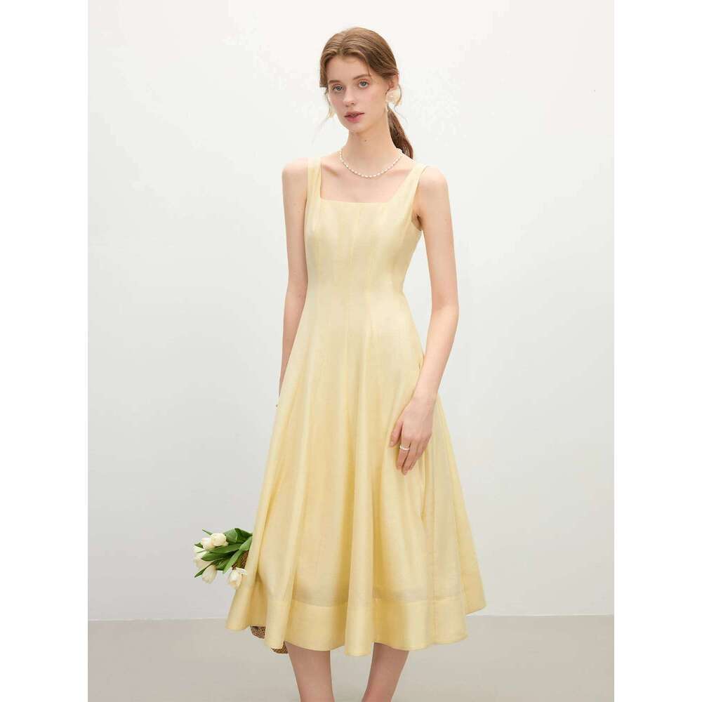 FSLE Three-dimensional Cutting High Waist Sleeveless for Women 2025 Summer New Arrival Slimming Strappy Dress 25FS12099