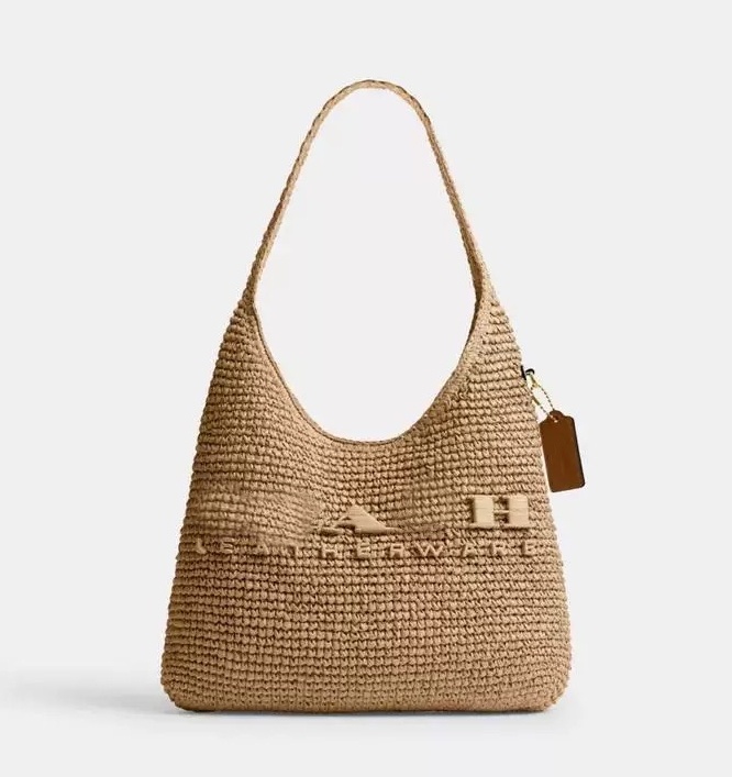 Designer Grass Weaving brooklyn Explosion New Womens Key Hobo Handbag Black Grained Calfskin Suede Lining Hook Closure Padlock Fashionably Slouchy Silhouette