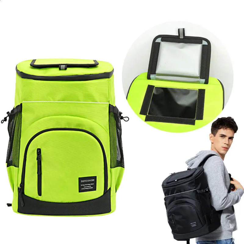 30L Cooler Bag Soft Large 36 Cans Thermal Backpack Insulated Fridge Travel Beach Ice Beer Leakproof Food Storage Backpack 250528