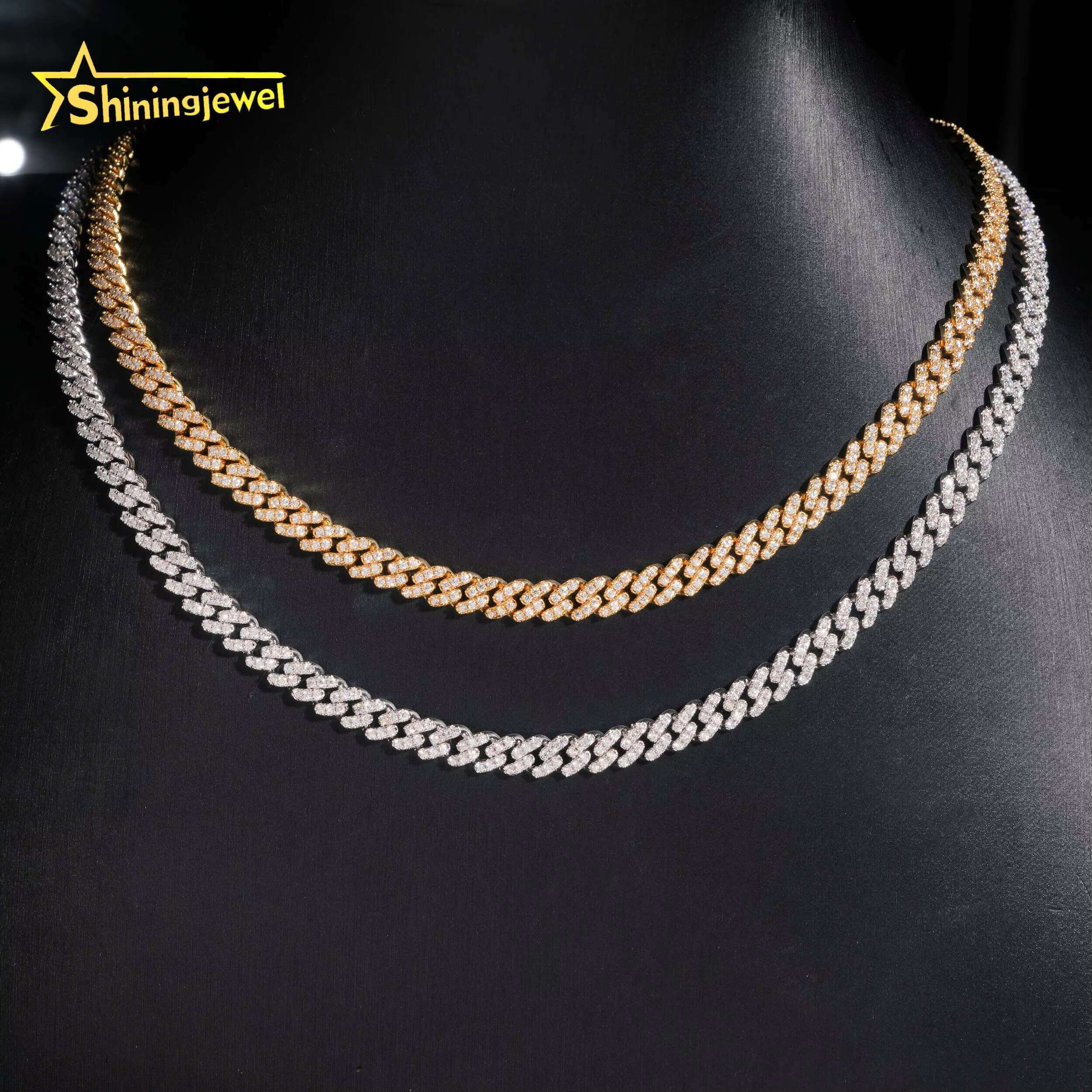 RTS 6mm 1 Row Stone 925 Sterling Silver Hip Hop Jewelry Men Necklaces Bracelets Diamond Iced Out Moissanite Cuban Link Chain