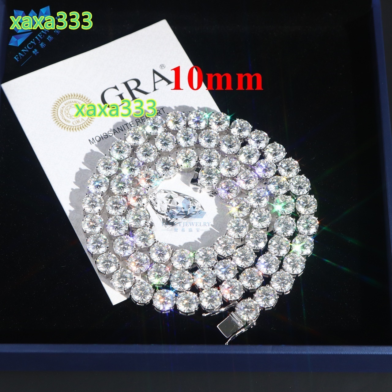 925 Sterling Silver Hip Hop Tennis Chain VVS D Color Fancy Moissanite 2MM-6.5MM Diamond Men Women Wholesale Price High Quality