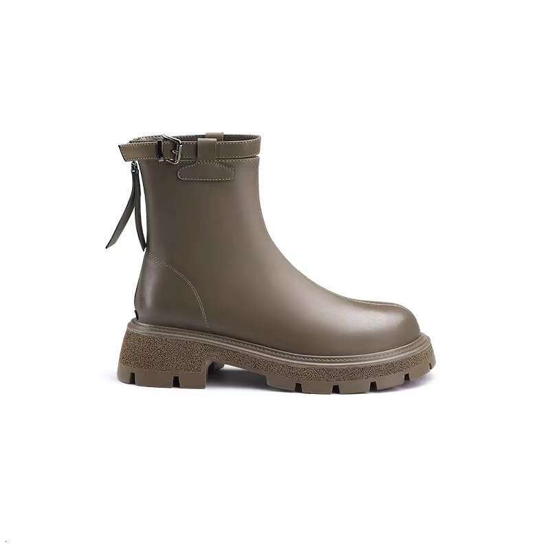 Grape Mom Style Street Motorcycle for Women 2023 Autumn Winter New Thick Sole Chunky Heel Martin Short Boots