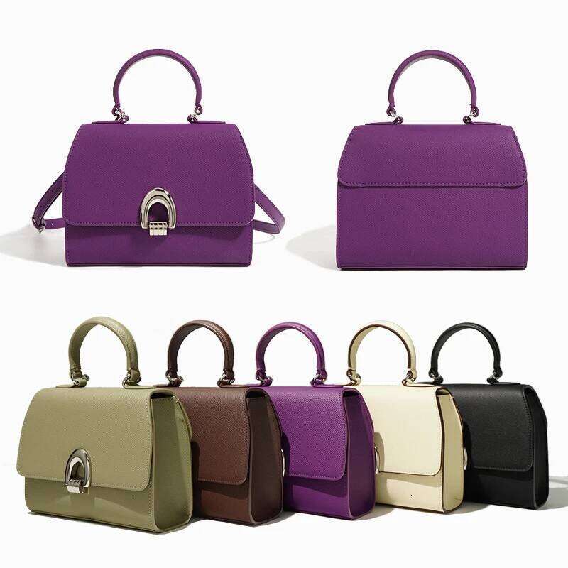 Designer Bag New Women Cowhide Split Leather Handbag Lady Saddle Designer Single Shoulder Crossbody Underarm Bag