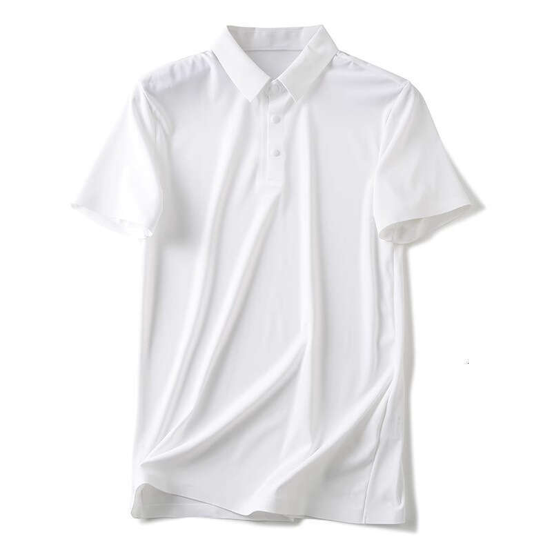 Summer Men's Cool Touch High-End Laser Cut Seamless Glued Quick-Dry Breathable Comfortable Versatile Short Sleeve Polo Shirt with Turn-Down Colla
