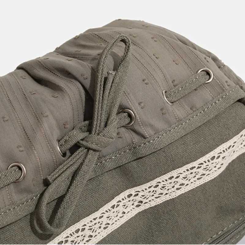 2025 New Designer Women Casual Shoulder Bag Y2K Aesthetic Streetwear Drawstring Handbag Vintage Crossbody Bag Denim Bag XJ250627