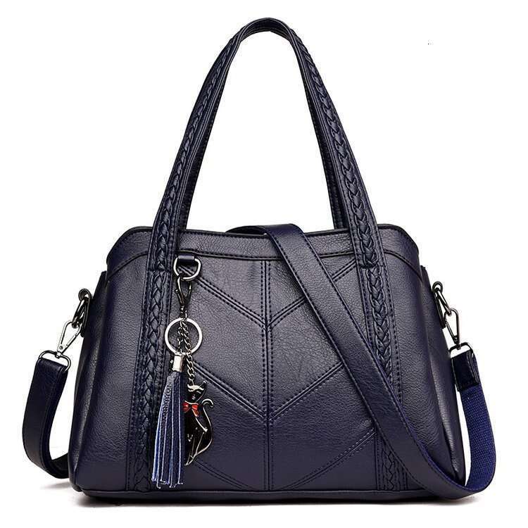 New Woven Tote For Women Trendy Large Capacity Mom Tassel Handbag Shoulder Crossbody Bag B5