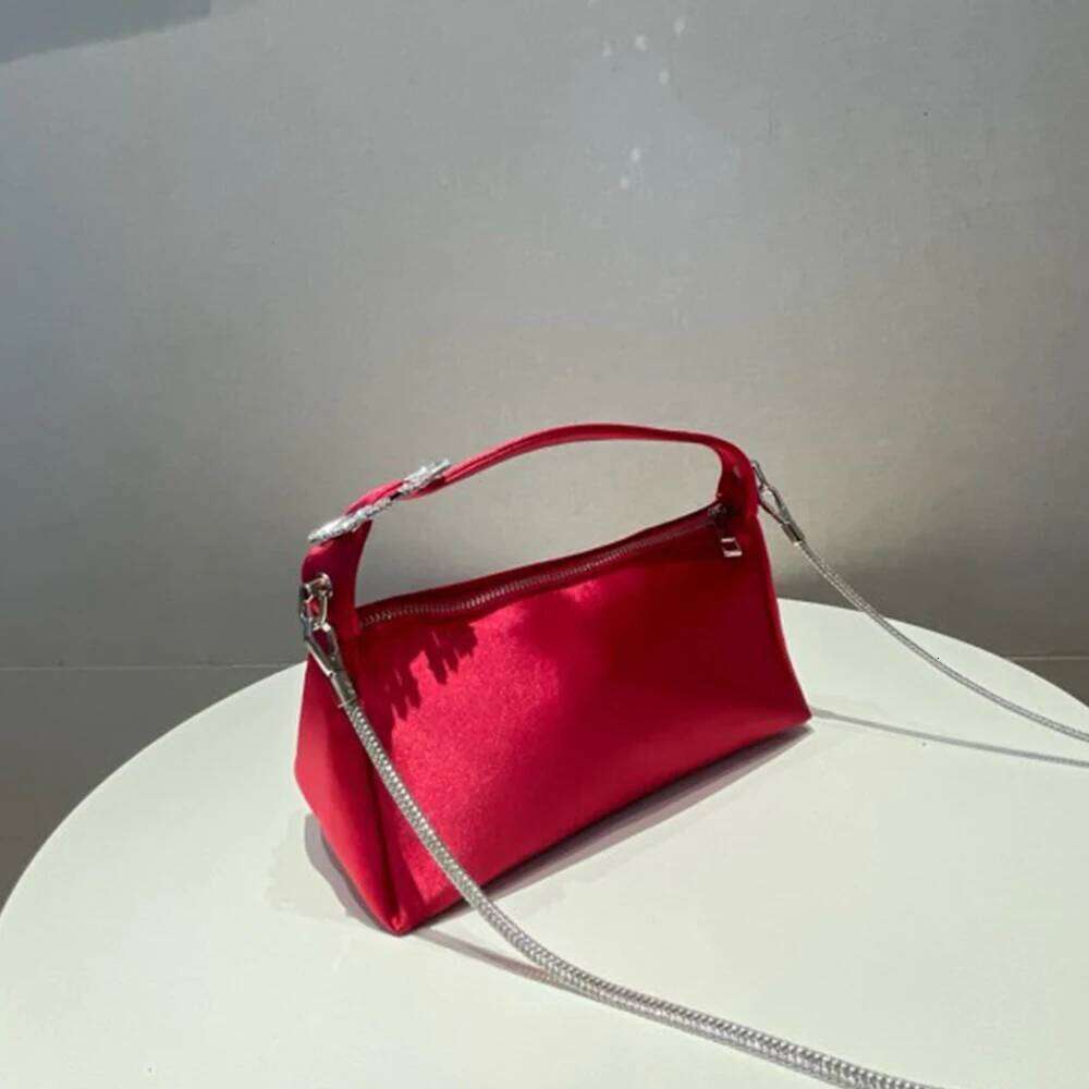 Women's Bags Designer Dia Satin Purses And Handbags Chains Rhinestone Shoulder Crossbody Bag Silk Evening Bags For Women Wedding Clutch New