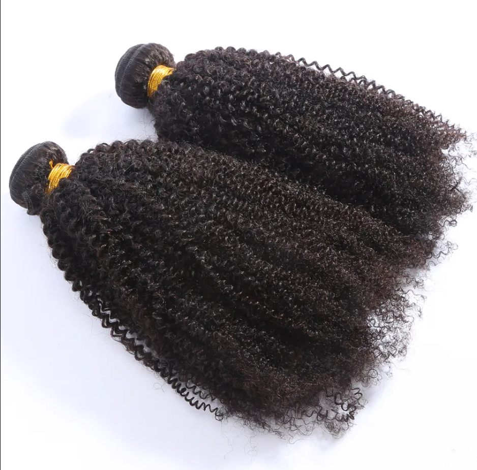 Brazilian 4C Kinky Curly Human Remy Virgin Hair Weaves Unprocessed Hair Extensions Natural Color 100g/bundle Double Wefts 3Bundles/lot