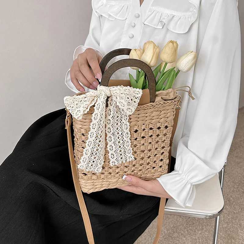 Women Straw Basket Crossbody Bags Top Handle Shoulder Bags Casual Designer Rattan Woven Summer Travel Beach Bags Female Handbag XJ2520528