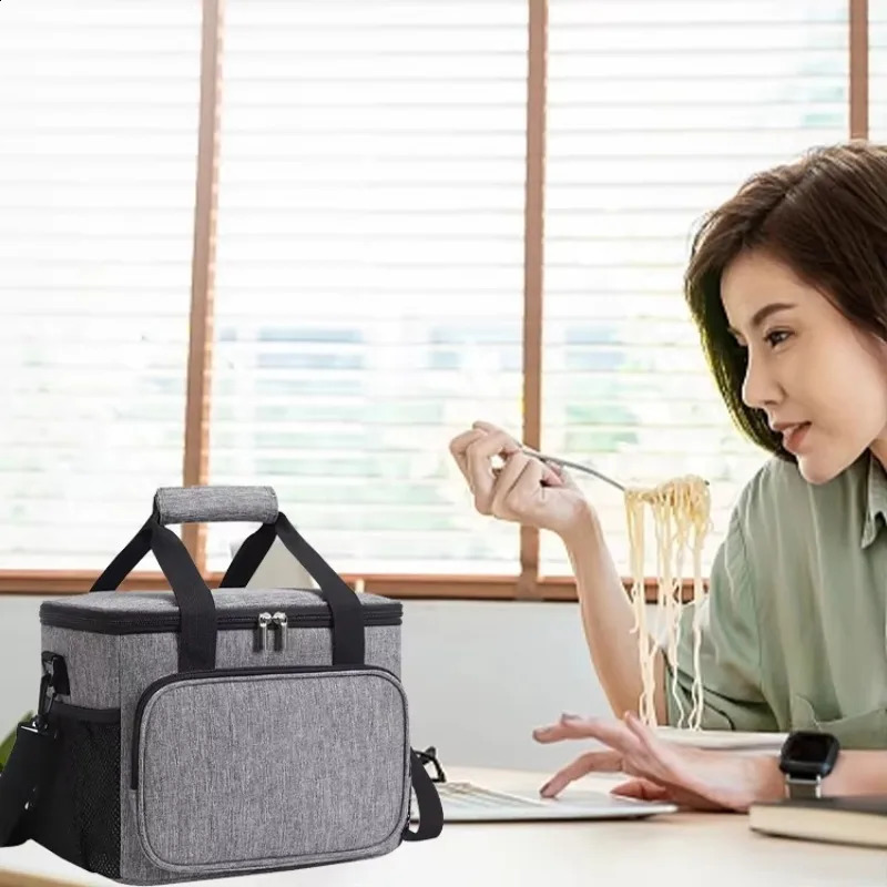 15L Picnic Bag Thermal Insulated Lunch Box Handbag Wine Beer Cooler Crossbody Shoulder Camping Food Container 250528