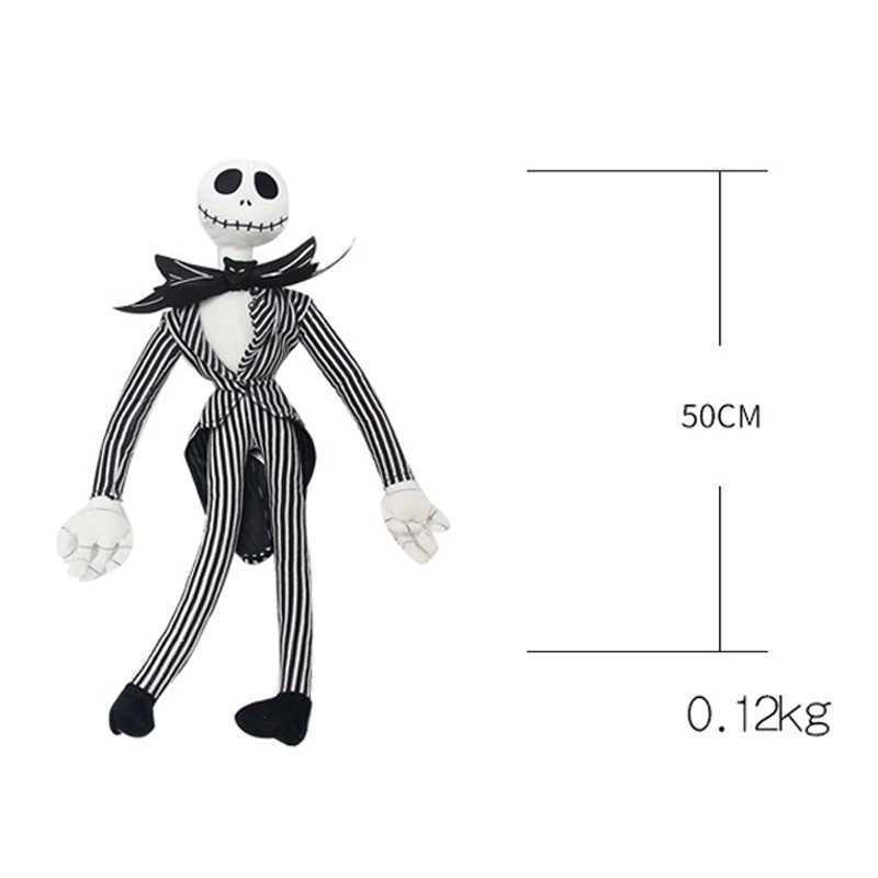 50cm The Nightmare Before Christmas Jack Skellington Plush Toys Doll Skeleton Jake Plush Stuffed Toys for Children Kids Gifts Z250529