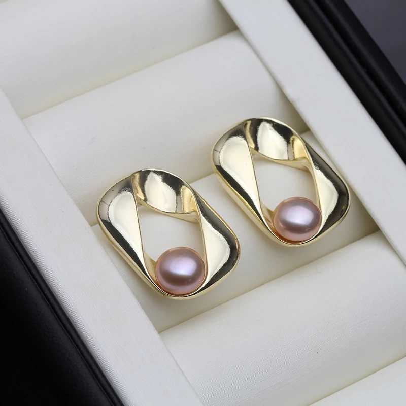 18k Gold Plated Pearls Earrings For WomenReal Freshwater Pearl Stud Earrings 925 Silver Korean Earrings L250527