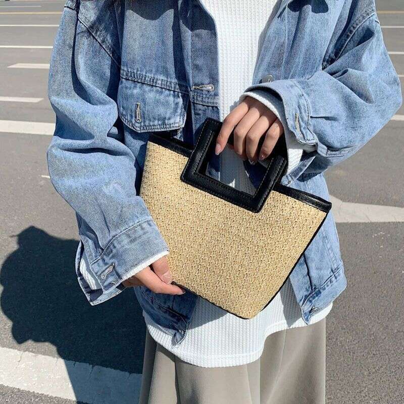 Handbag Summer New Straw Woven Basket Small Versatile Lunch Box Handheld Bag Coin Purse