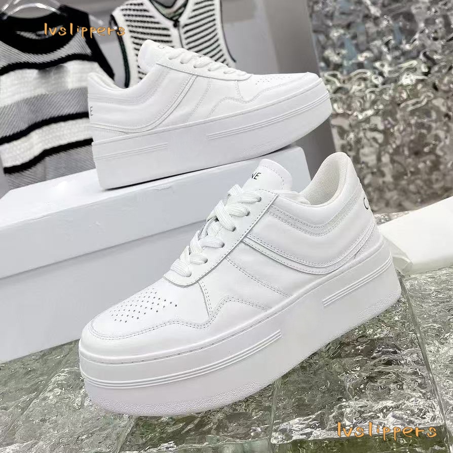 Designer casual shoes luxury women white thick soled shoes classic leather platform sports shoes outdoor vacation hiking shoes