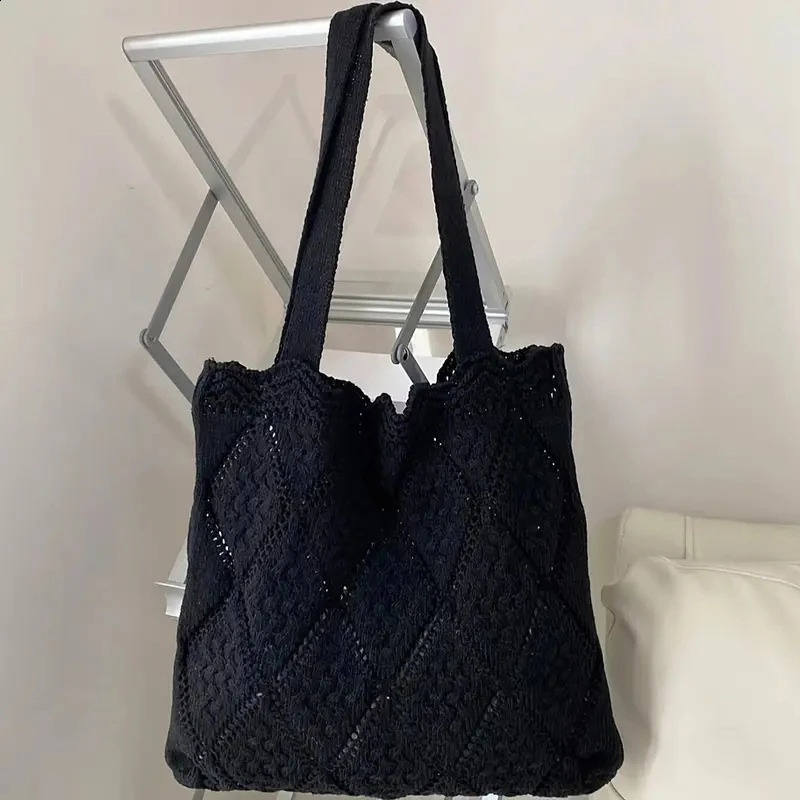 Women Crochet Shoulder Bags Knitting er Handbag Purses Girls Tote Bag Female Summer Beach Shopping Bags 250523