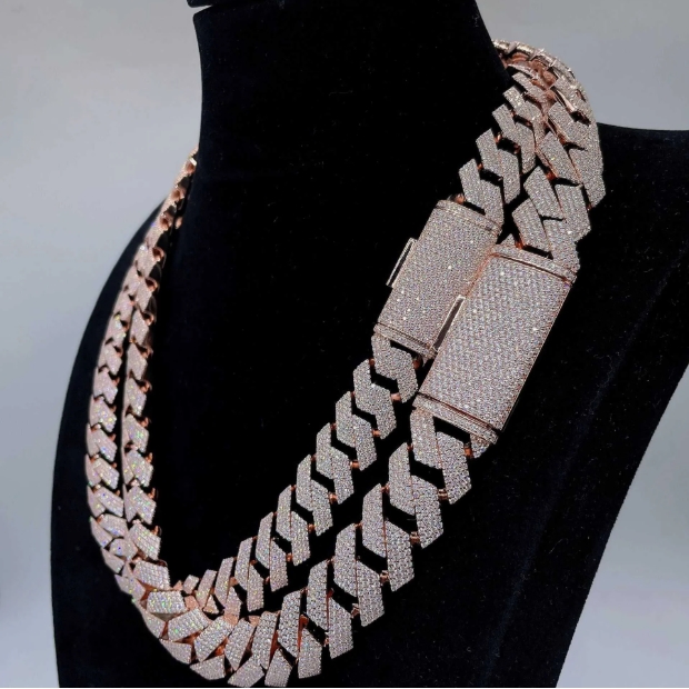 Hip Hop Chaine Jewelry Vvs Sterg Sier 20mm Dia Moissanite Cuban k Chain