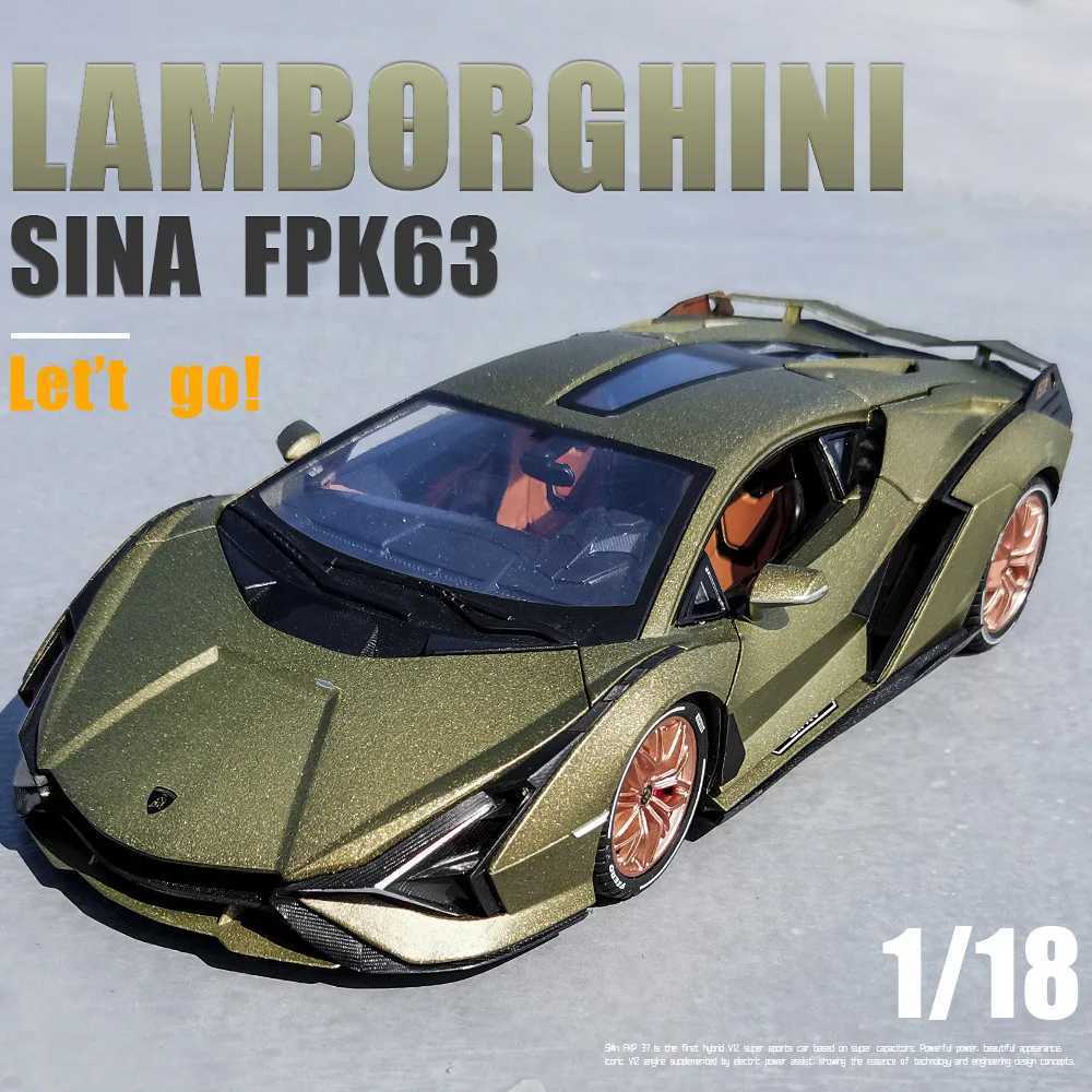 1 18 Lamborghini Sian New Energy Supercar Alloy Diecast Car Model Sound Light Series Childrens Toy Kids Gift Birthday Present R250528